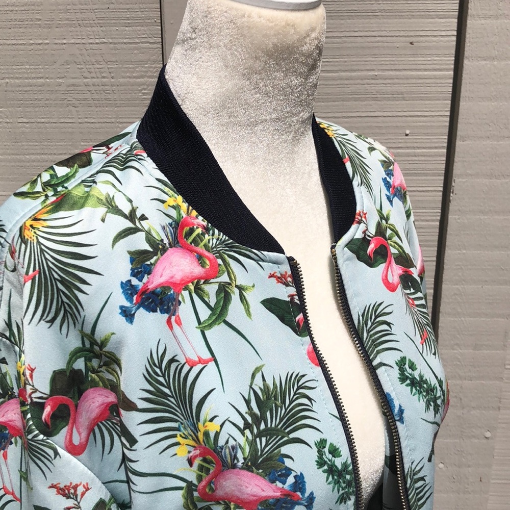 ZARA Men’s Flamingo Bomber Jacket - Picture 2 of 6